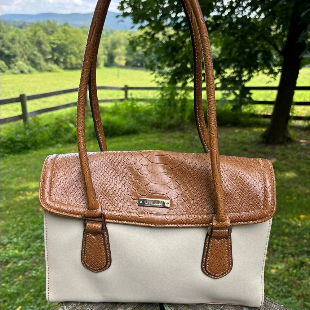 Liz Claiborne Elegant Brown and Cream Handbag with Wallet